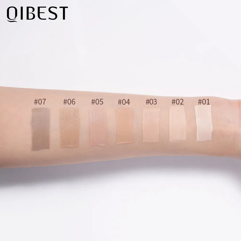 QIBEST Liquid Foundation Long Lasting Makeup Concealer Moisturizing Brightening Matte Natural Liquid Foundation Nude Makeup Repairing Liquid eprolo
