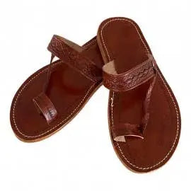 Sandalias de cuero.Marron oscuro Hecho a mano
