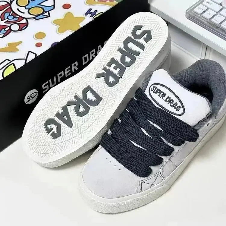 Fashion Lace-up Chunky Sneakers Spring Skateboard Shoes for Women Casual Tenis Woman Street Platform Vulcanized Shoes eprolo