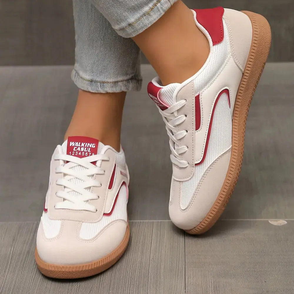 Contrast Round Toe Flat Sneakers eprolo