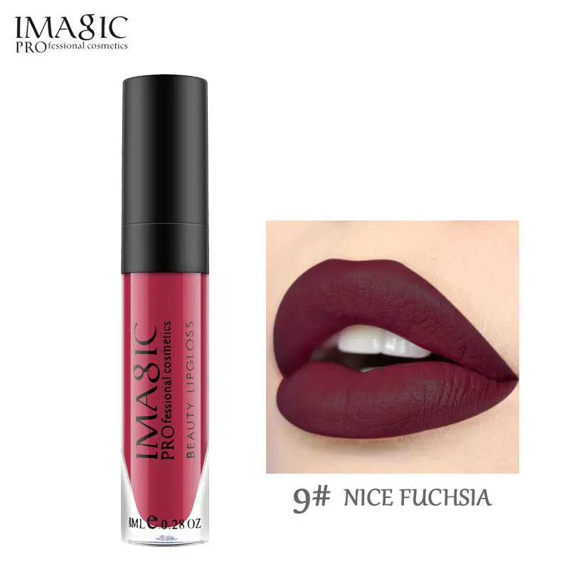 IMAGIC Non Stick Cup Matte Lip Gloss Moisturizing And Long Lasting Non Discoloring Lipstick Lip Glaze Biting Lip Makeup eprolo