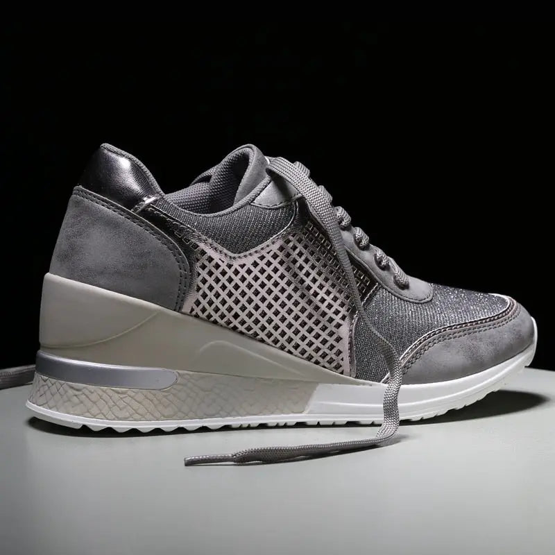 Women Height Increasing Walking Jogging Sneakers 6.5 CM Increase Gold Silver Ladies Sport Running Shoes Comfortable Girl Shoes eprolo