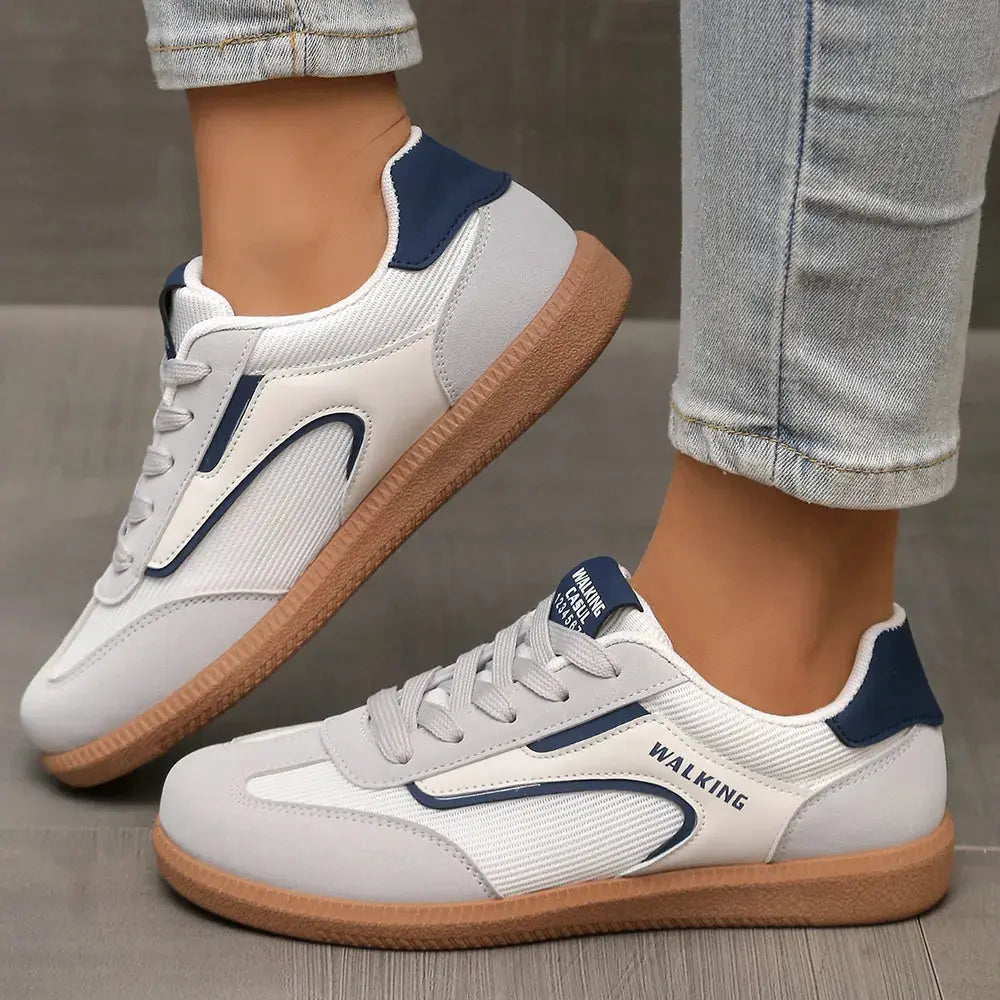 Contrast Round Toe Flat Sneakers eprolo