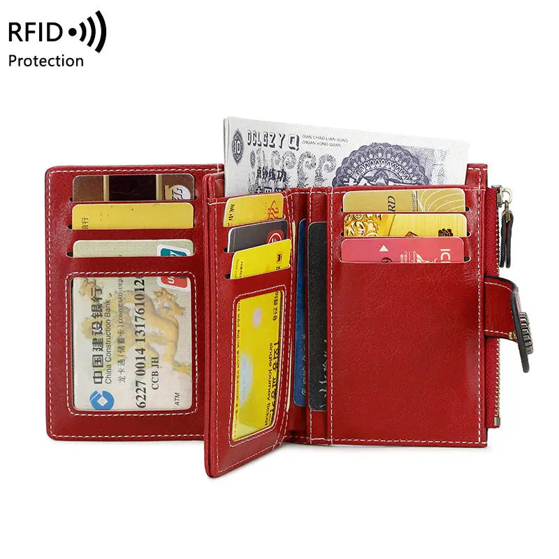 Carteira Curta em Couro de Cera com Proteção RFID C2C Products