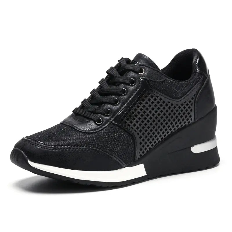 Women Height Increasing Walking Jogging Sneakers 6.5 CM Increase Gold Silver Ladies Sport Running Shoes Comfortable Girl Shoes eprolo