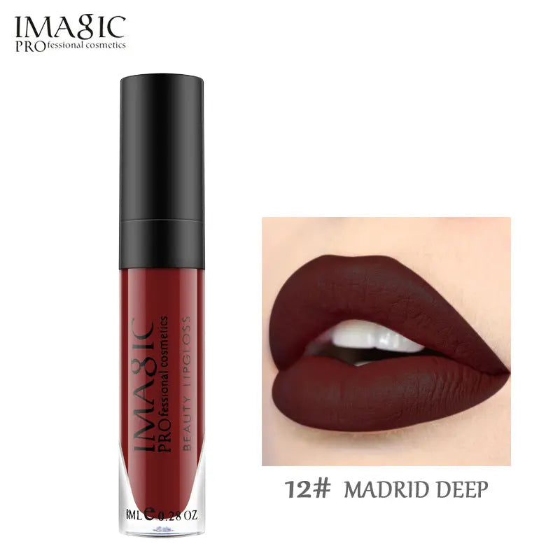 IMAGIC Non Stick Cup Matte Lip Gloss Moisturizing And Long Lasting Non Discoloring Lipstick Lip Glaze Biting Lip Makeup eprolo