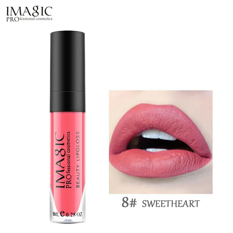 IMAGIC Non Stick Cup Matte Lip Gloss Moisturizing And Long Lasting Non Discoloring Lipstick Lip Glaze Biting Lip Makeup eprolo