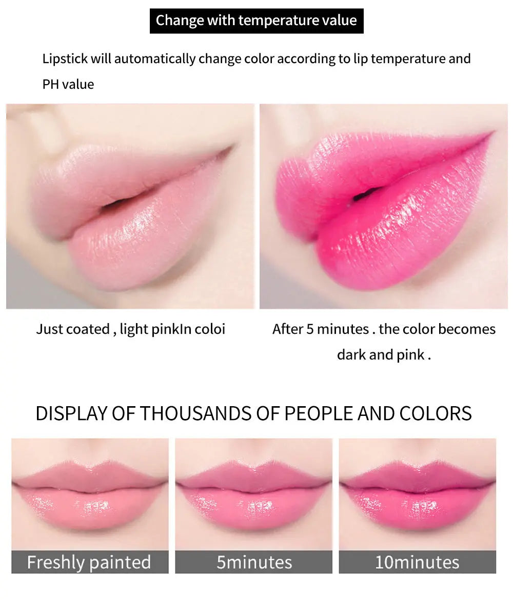 HANDAIYAN Warm Lipstick Flower Color Changing Moisturizing Lipstick Is Not Easy To Fade And Does Not Take Off Makeup eprolo