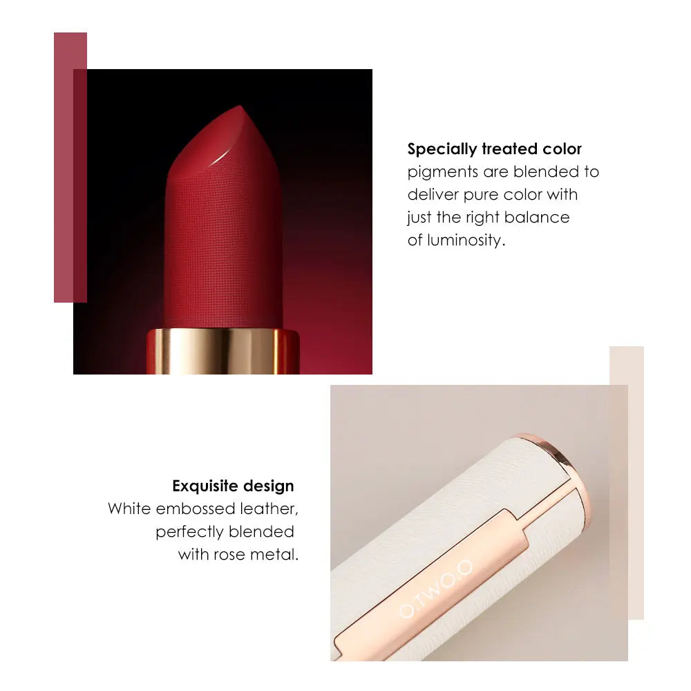 O.TWO.O Matte Lipstick Nude Brown Red Lips Makeup Velvet Silky Smooth Texture Long Lasting Waterproof Lip Stick 12 Colors eprolo