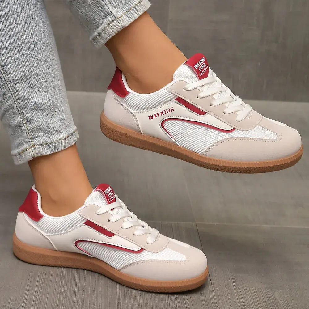 Contrast Round Toe Flat Sneakers eprolo