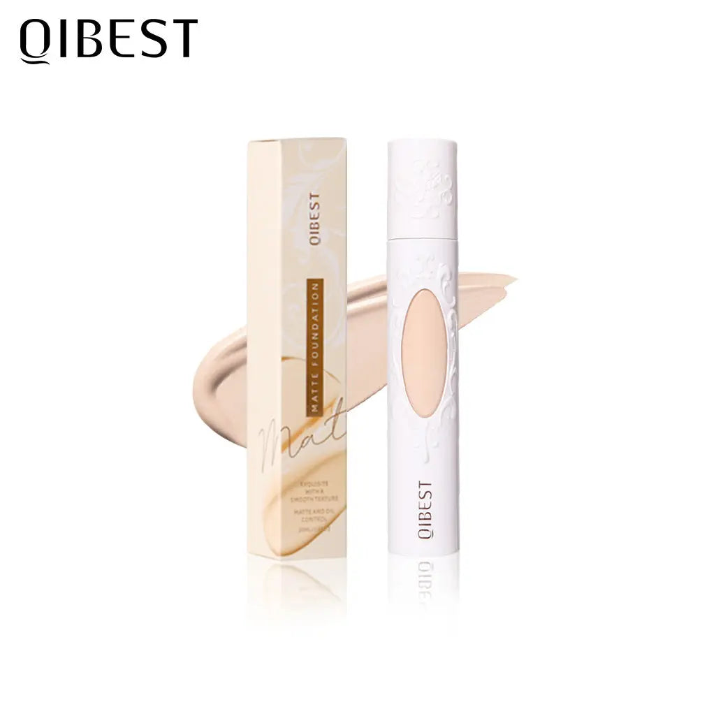 QIBEST Liquid Foundation Long Lasting Makeup Concealer Moisturizing Brightening Matte Natural Liquid Foundation Nude Makeup Repairing Liquid eprolo