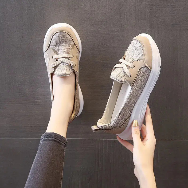 Round Toe Lace Up Sneakers eprolo