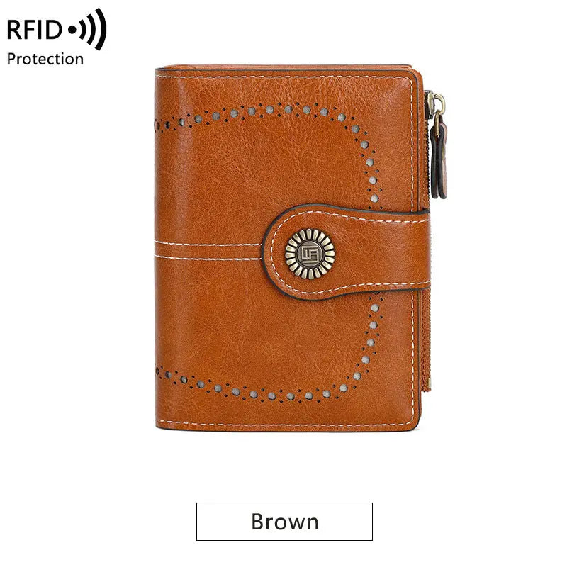 Carteira Curta em Couro de Cera com Proteção RFID C2C Products