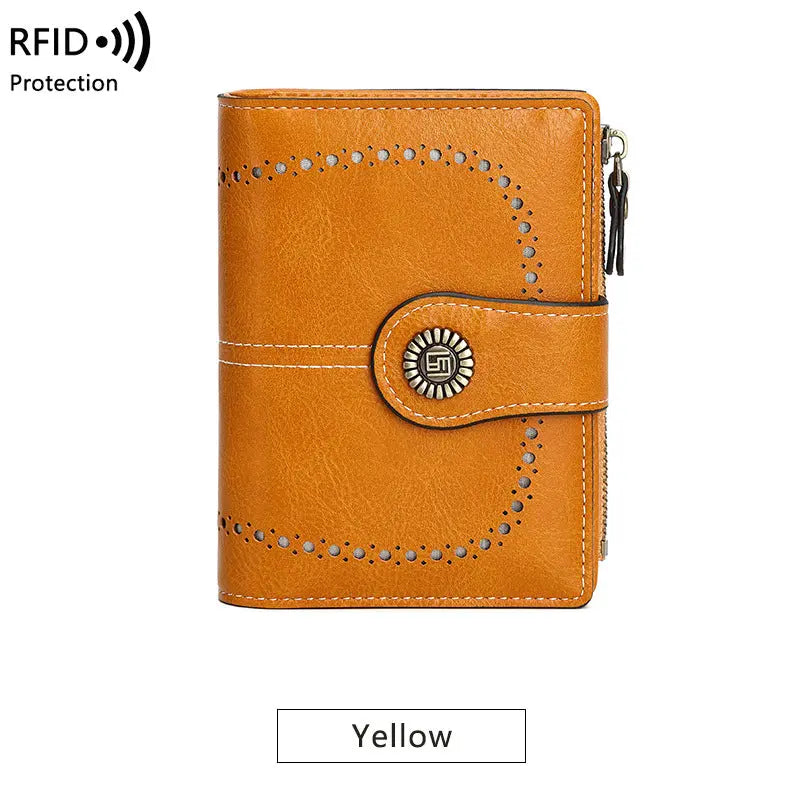 Carteira Curta em Couro de Cera com Proteção RFID C2C Products