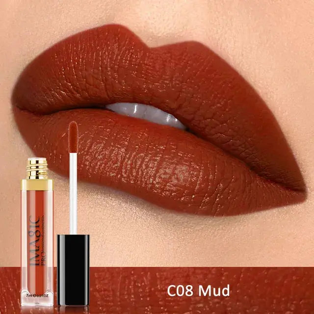 IMAGIC Waterproof Lip Gloss Matte Liquid Lipstick Matte Lipstick Lipkit Cosmetics Makeup Nude 12color eprolo