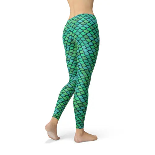 Womens Green Mermaid Leggings C2C PRODUCTS