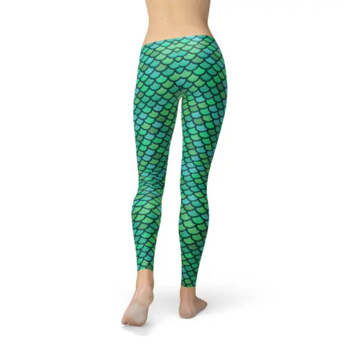Womens Green Mermaid Leggings C2C PRODUCTS