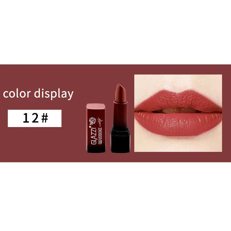 Small Square Tube Matte Matte Not Easy To Fall Off Lipstick Smooth Moisturizing Not Pull Dry Lasting Color Portable Lipstick Makeup eprolo