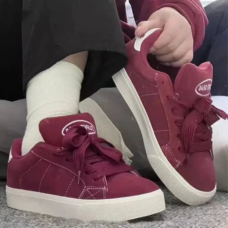Fashion Lace-up Chunky Sneakers Spring Skateboard Shoes for Women Casual Tenis Woman Street Platform Vulcanized Shoes eprolo