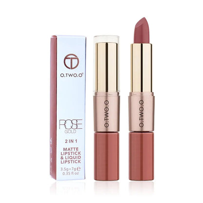 O.TWO.O 12 Colors Lips Makeup Lipstick  Lip Gloss Long Lasting Moisture Cosmetic Lipstick Red Lip Matte Lipstick Waterproof eprolo