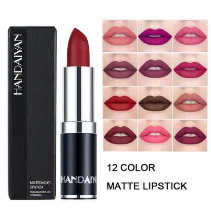 1PC 12 Colors Matte Lipstick Waterproof Long Lasting Sexy Purple Lipstick Pigments Easy to Wear Lip Makeup No Fade Away TSLM2 eprolo