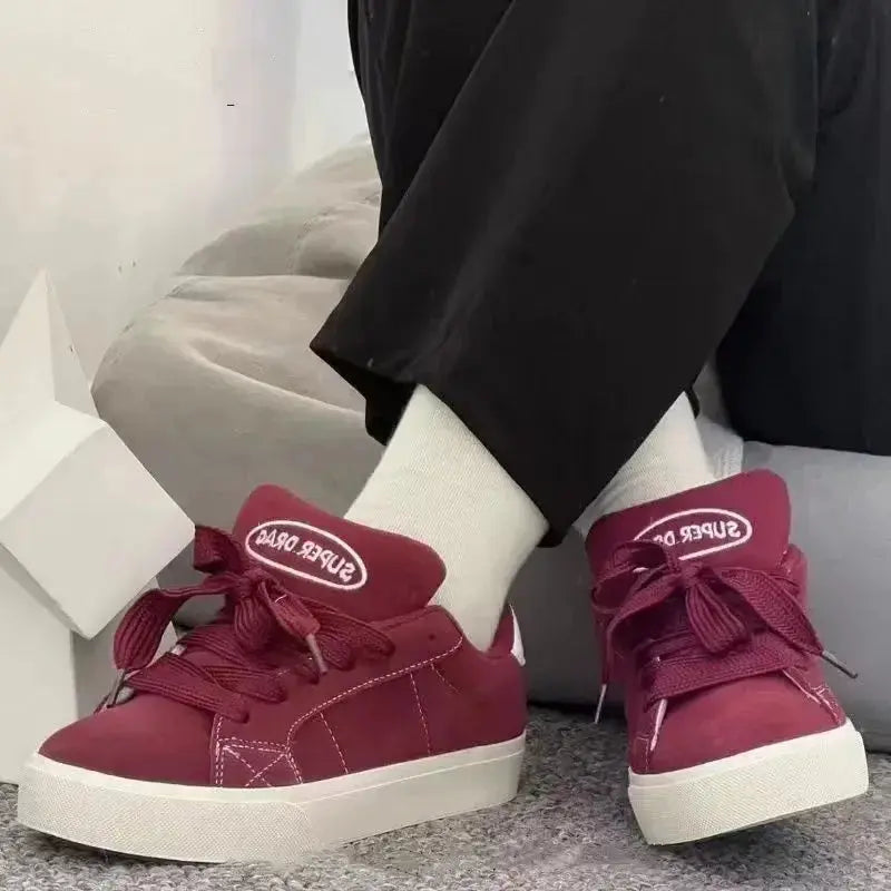 Fashion Lace-up Chunky Sneakers Spring Skateboard Shoes for Women Casual Tenis Woman Street Platform Vulcanized Shoes eprolo