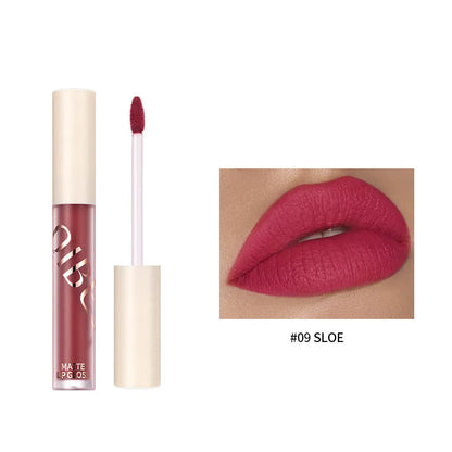 QIBEST The New Silky Soft Mist Matte Lip Gloss Non-Stick Cup Does Not Fade Lip Glaze Makeup Liquid Lipstick eprolo