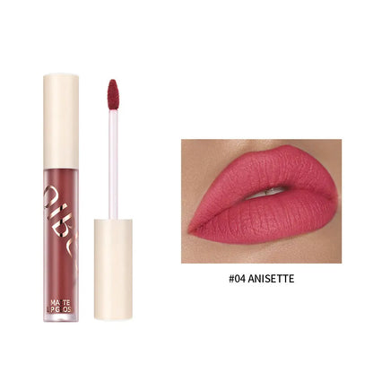 QIBEST The New Silky Soft Mist Matte Lip Gloss Non-Stick Cup Does Not Fade Lip Glaze Makeup Liquid Lipstick eprolo