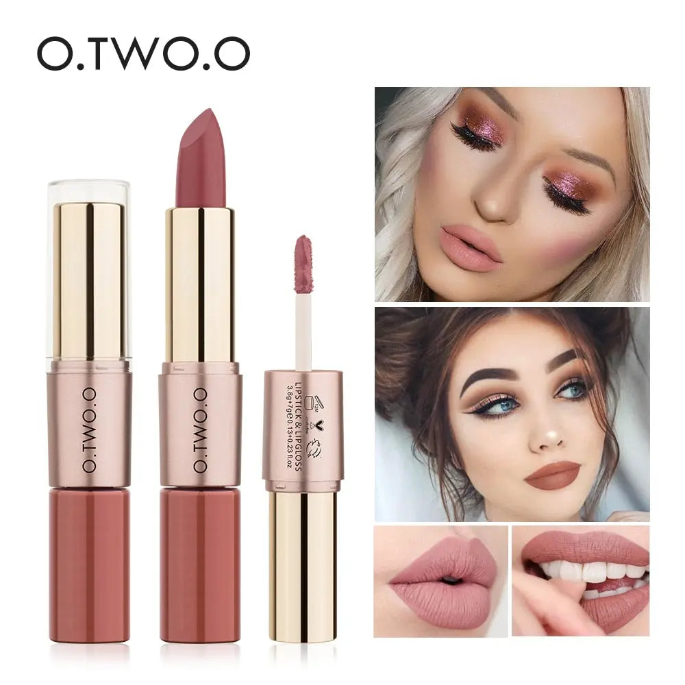O.TWO.O 12 Colors Lips Makeup Lipstick  Lip Gloss Long Lasting Moisture Cosmetic Lipstick Red Lip Matte Lipstick Waterproof eprolo