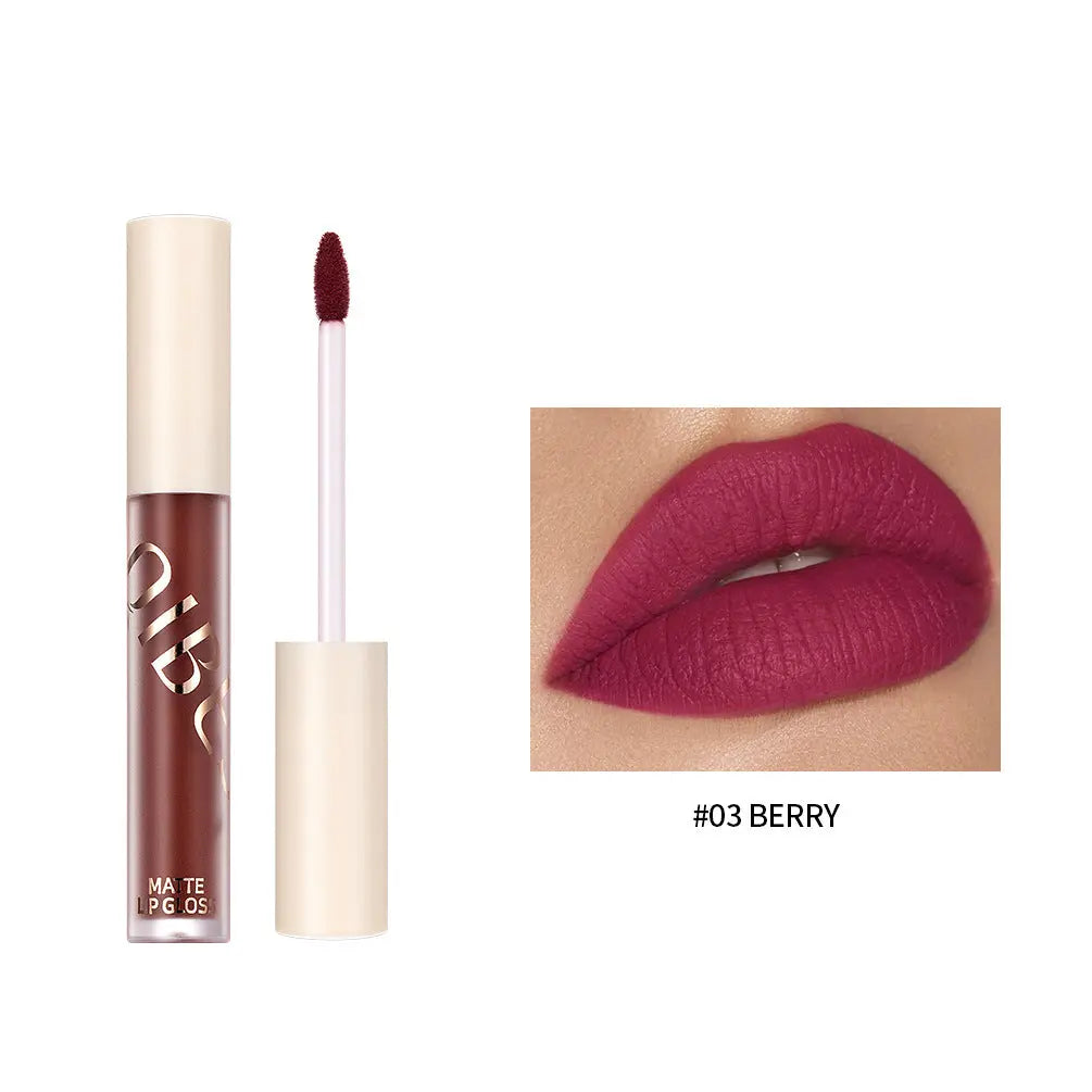 QIBEST The New Silky Soft Mist Matte Lip Gloss Non-Stick Cup Does Not Fade Lip Glaze Makeup Liquid Lipstick eprolo