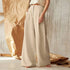 Womens Casual Cotton Linen Baggy Wide-Leg Pants Loose Flared Trousers home Casual pants eprolo