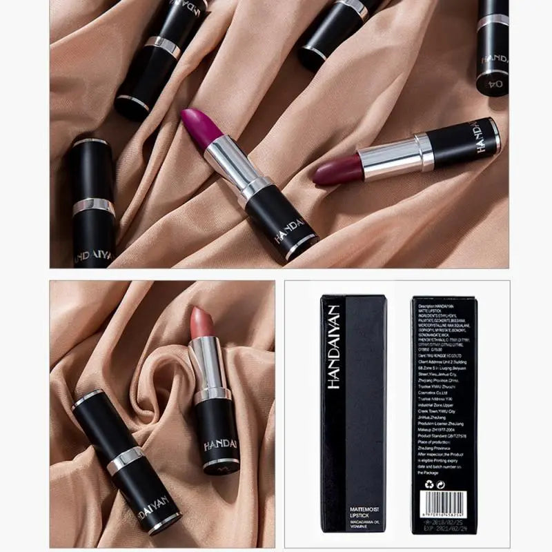 1PC 12 Colors Matte Lipstick Waterproof Long Lasting Sexy Purple Lipstick Pigments Easy to Wear Lip Makeup No Fade Away TSLM2 eprolo