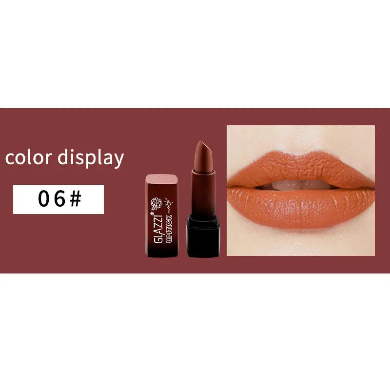Small Square Tube Matte Matte Not Easy To Fall Off Lipstick Smooth Moisturizing Not Pull Dry Lasting Color Portable Lipstick Makeup eprolo