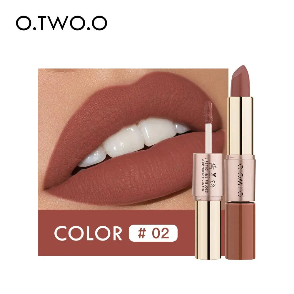 O.TWO.O 12 Colors Lips Makeup Lipstick  Lip Gloss Long Lasting Moisture Cosmetic Lipstick Red Lip Matte Lipstick Waterproof eprolo