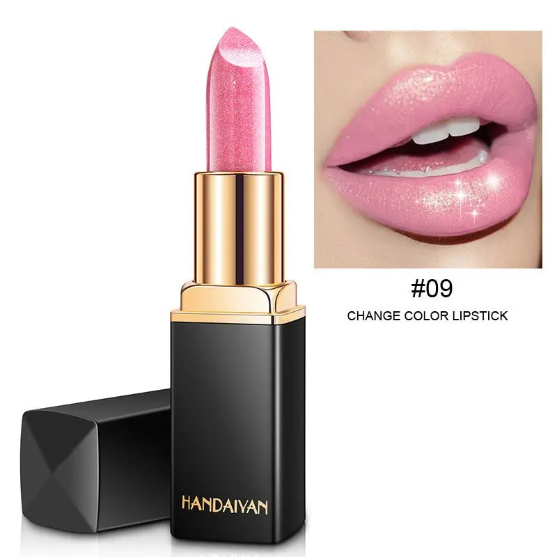 HANDAIYAN Shiny Metallic Lipstick Pearlescent Color Change Warm Lipstick Gold lipstick eprolo