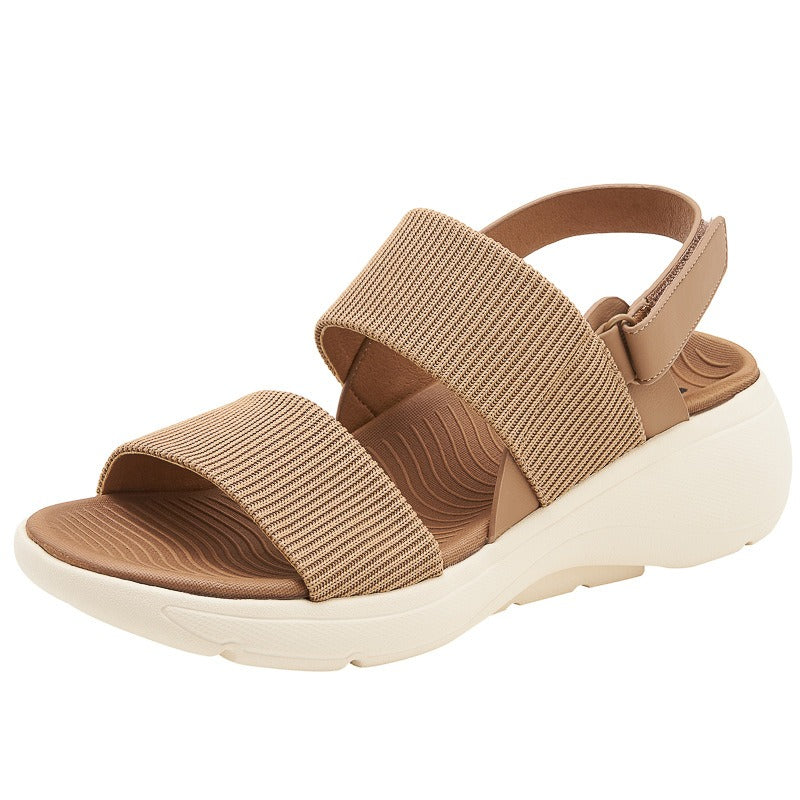 Womens Platform Sandals Ankle Strap Comfy Summer Peep Toe Shoes Summer Sandals Women Non-slip Wear-resistant Retro Ladies Shoes
