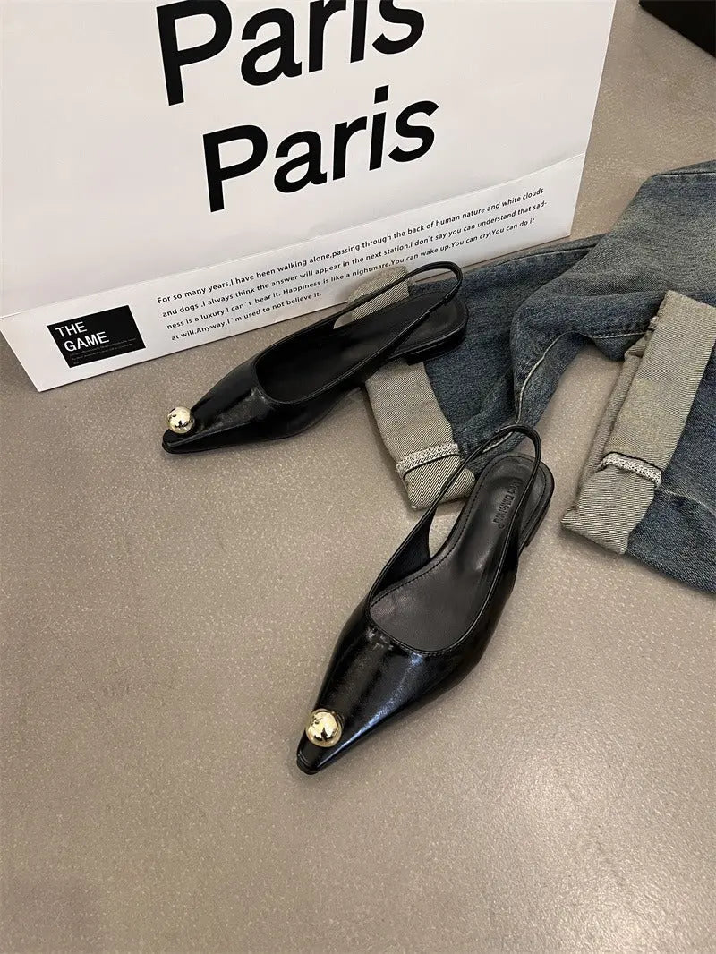 Flats Sandals Elegant Women Shoes Outdoor Female Footwear Shallow Fashion Metal Slides Ladies Sandals Shoes eprolo