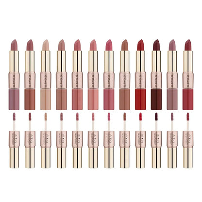 O.TWO.O 12 Colors Lips Makeup Lipstick  Lip Gloss Long Lasting Moisture Cosmetic Lipstick Red Lip Matte Lipstick Waterproof eprolo