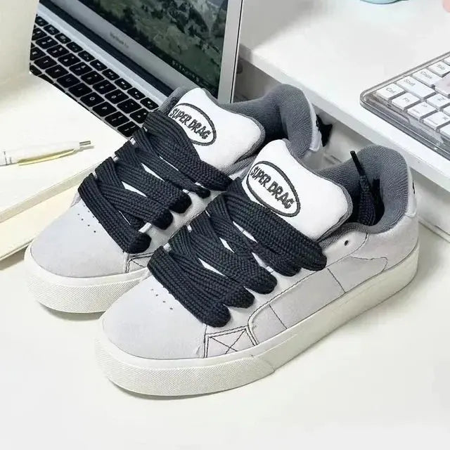 Fashion Lace-up Chunky Sneakers Spring Skateboard Shoes for Women Casual Tenis Woman Street Platform Vulcanized Shoes eprolo