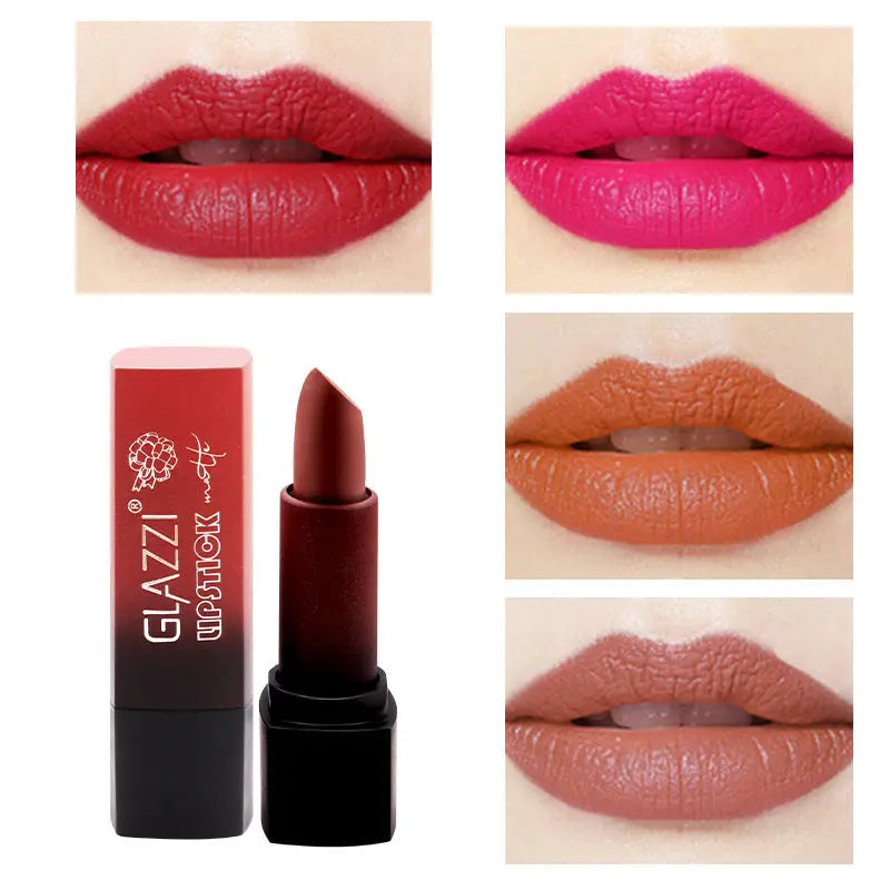 Small Square Tube Matte Matte Not Easy To Fall Off Lipstick Smooth Moisturizing Not Pull Dry Lasting Color Portable Lipstick Makeup eprolo