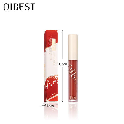 QIBEST The New Silky Soft Mist Matte Lip Gloss Non-Stick Cup Does Not Fade Lip Glaze Makeup Liquid Lipstick eprolo
