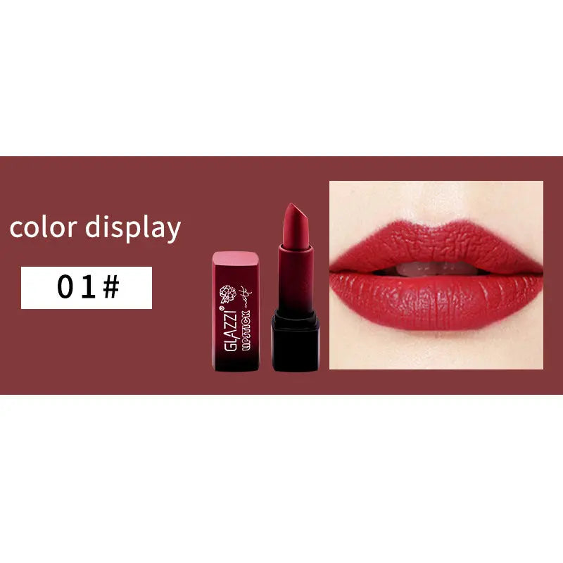 Small Square Tube Matte Matte Not Easy To Fall Off Lipstick Smooth Moisturizing Not Pull Dry Lasting Color Portable Lipstick Makeup eprolo