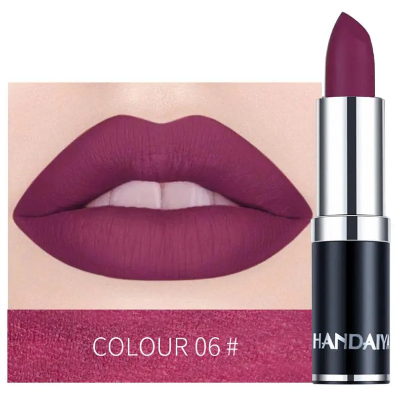 1PC 12 Colors Matte Lipstick Waterproof Long Lasting Sexy Purple Lipstick Pigments Easy to Wear Lip Makeup No Fade Away TSLM2 eprolo