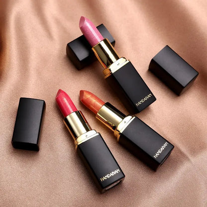 HANDAIYAN Shiny Metallic Lipstick Pearlescent Color Change Warm Lipstick Gold lipstick eprolo