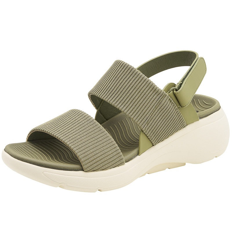 Womens Platform Sandals Ankle Strap Comfy Summer Peep Toe Shoes Summer Sandals Women Non-slip Wear-resistant Retro Ladies Shoes