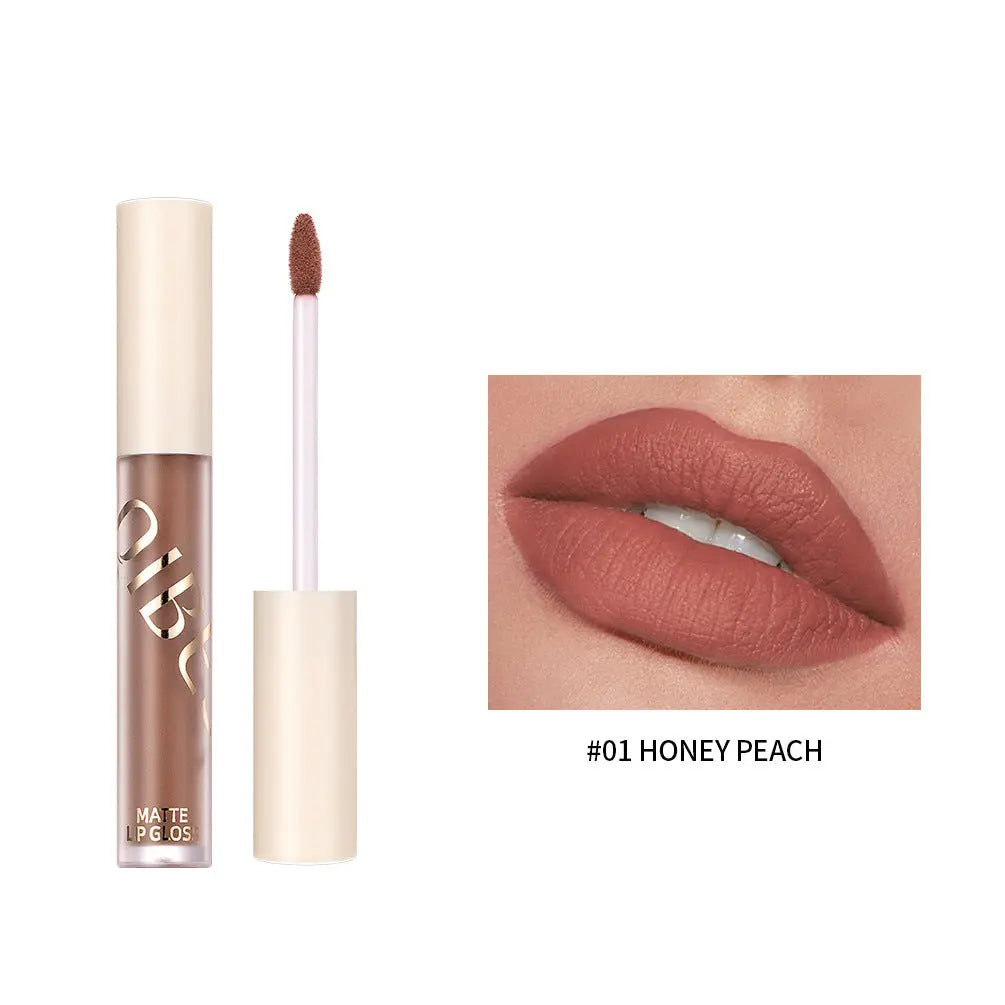 QIBEST The New Silky Soft Mist Matte Lip Gloss Non-Stick Cup Does Not Fade Lip Glaze Makeup Liquid Lipstick eprolo