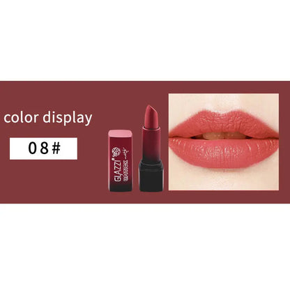 Small Square Tube Matte Matte Not Easy To Fall Off Lipstick Smooth Moisturizing Not Pull Dry Lasting Color Portable Lipstick Makeup eprolo