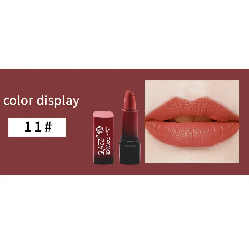 Small Square Tube Matte Matte Not Easy To Fall Off Lipstick Smooth Moisturizing Not Pull Dry Lasting Color Portable Lipstick Makeup eprolo