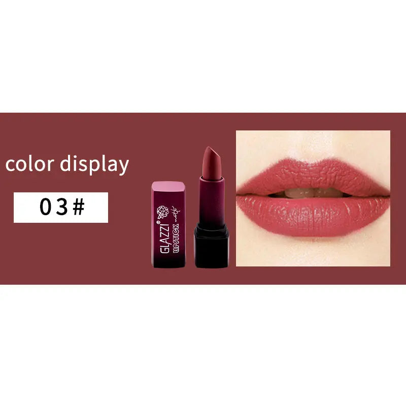 Small Square Tube Matte Matte Not Easy To Fall Off Lipstick Smooth Moisturizing Not Pull Dry Lasting Color Portable Lipstick Makeup eprolo