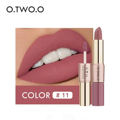 O.TWO.O 12 Colors Lips Makeup Lipstick  Lip Gloss Long Lasting Moisture Cosmetic Lipstick Red Lip Matte Lipstick Waterproof eprolo